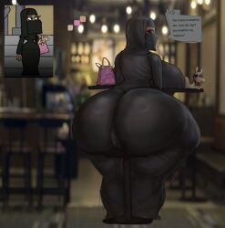2026 anus ass ass_bigger_than_head ass_hanging_over big_ass big_breasts big_butt big_thighs bulging_butthole butt_crack butt_focus buttocks cafe color colored degdaze dialogue giant_ass giant_breasts hijab hijabi large_ass large_breasts large_butt large_thighs larger_female leaning leaning_forward legends_of_chamberlain_heights lighting line_art looking_at_viewer massive_ass public purse restaurant sitting sitting_on_chair sketch table tan_body tan_skin text text_bubble thick thick_thighs thighs wide_hips wide_thighs