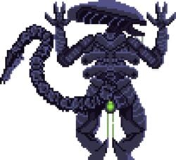 1girls acid alien alien_(franchise) alpha_channel animated black_skin claws drooling female female_only from_behind_position green_skin low_res pixel_art pussy saliva sex slime solo space_station_13 teeth translucent travelling_merchant video_games wet xeno xenomorph