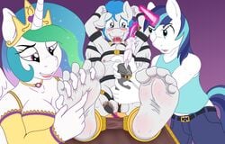 1girls 2017 2boys alicorn alternate_version_available animal_genitalia animal_penis anthro anthrofied bi_domination bisexual bondage bound breasts caroo cleavage clothed clothing dreamy_daze equine equine_penis feathers feet female femdom foot_fetish friendship_is_magic gay gay_domination group hasbro horn horsecock male maledom malesub mammal my_little_pony penis princess_celestia_(mlp) shining_armor_(mlp) tears teasing tickling tickling_penis torture unicorn wings yaoi