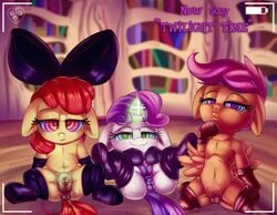 2017 apple_bloom_(mlp) cutie_mark_crusaders earth_pony equine female friendship_is_magic hair hair_on_head horn horse mammal mind_control my_little_pony oddciders pony pussy scootaloo_(mlp) sweetie_belle_(mlp) unicorn young