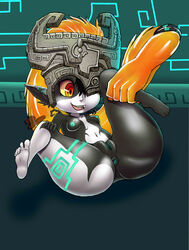 1girls anus blue_nipples breasts female hair imp imp_midna midna nintendo nipples orange_hair pointy_ears pussy redmatzoo small_breasts solo the_legend_of_zelda thick_thighs twilight_princess video_games