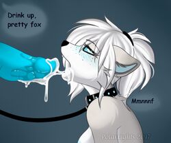 anthro canine collar comic_sans cum cum_in_mouth cum_inside disembodied_penis duo english_text fellatio female leash male mammal nude oral penis polarlights sex straight text uncensored