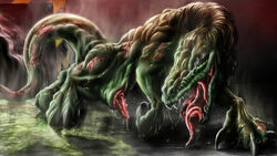 acid claws detailed_background erection feral hi_res ijoe lizard monster nightmare_fuel penis reptile scalie scp-682 scp_containment_breach scp_foundation slit_pupils solo solo_male teeth third_subdivision_studios tongue