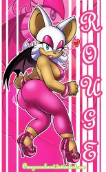 catsuit heels horny_female omegasunburst presenting_ass rouge_the_bat sonic_(series) wink