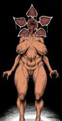 1girls big_areola breasts color color_edit colored colored_sketch demogorgon double_deck tongue tongue_out