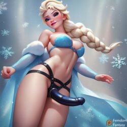 ai_generated domination elsa_(frozen) female femdom frozen_(film) pegging strap-on