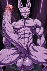 ai_generated balls beerus big_balls big_penis cat_humanoid cocky69 dragon_ball_super god_of_destruction hyper_penis muscular muscular_anthro muscular_male penis veiny veiny_balls veiny_breasts veiny_penis