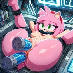 1girls ai_generated amy_rose dildo dildo_in_ass dildo_in_pussy female rose solo sonic_(series) sonic_the_hedgehog_(series)