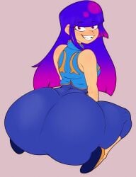 1girls ass big_ass bottom_heavy bubble_butt chun-li_(cosplay) clothing cosplay dat_ass fat_ass female female_only glitch_techs huge_ass large_ass looking_at_viewer looking_back massive_ass miko_kubota multicolored_hair n-kosi n-kosi_(coloring) png shoes smile solo street_fighter thick_ass thick_thighs thunder_thighs wide_hips