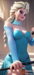 ai_generated bdsm_gear bdsm_outfit bondage domination dominatrix elsa_(frozen) femdom frozen_(film) whip