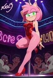 1girls ai_generated amy_rose female sexy sonic_(series) sonic_the_hedgehog_(series) stripper