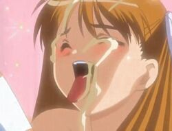 :>= animated blush brown_eyes brown_hair cum cum_in_mouth cum_on_face cum_on_upper_body deepthroat facial fellatio male murakami_teruaki oral penis pov princess_69 shintaisou shirakawa_tomomi uncensored