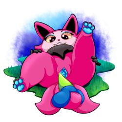 2017 anthro balls canine clitoris eerie_(telemonster) female fox fur imminent_sex male mammal missdetrop monster pawpads penis pink_fur pussy straight telemonster were werewolf yossi