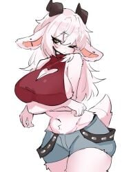 big_breasts breasts female furry huge_breasts scribbledmoon thick_thighs wide_hips