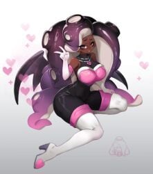 breasts costume marina_(splatoon) octoling octoling_girl rouge_the_bat rouge_the_bat_(cosplay) splatoon