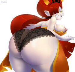 1girls aeondud ass ass_bigger_than_head ass_focus backboob big_breasts big_butt black_panties cleavage clothed dat_ass disney disney_channel disney_xd dress dress_lift dumptruck_ass exposed_ass female female_focus female_only hekapoo huge_ass humanoid hyper_ass hyper_bimbo lace-trimmed_panties lace_panties lace_trim large_ass light-skinned_female light_skin lingerie lingerie_panties long_hair looking_back nipple no_bra no_underwear panties red_hair revealing_clothes smug star_vs_the_forces_of_evil teasing thick_thighs useless_clothing