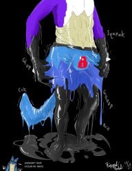 2024 bottomwear clothing coating cosplay costume dialogue generation_4_pokemon goo_creature goo_transformation halloween halloween_costume hi_res holidays latex latex_clothing latex_skinsuit lock_symbol lucario male nintendo null_bulge pants pokemon pokemon_(species) riggedreded skinsuit spreading tight_clothing toy transformation