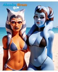 2girls ahsoka_gram ahsoka_tano ai_generated blue_skin lesbian_couple lesbian_focus mission_vao orange_skin star_wars star_wars:_the_clone_wars star_wars:_the_old_republic togruta twi'lek