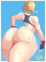 1girls absurd_res artist_request ass ass_focus blonde_hair cammy_white female female_only hi_res large_ass light-skinned_female light_skin solo street_fighter thick_thighs thighs