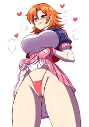 1girls 2025 6457i ass_visible_through_thighs big_breasts biting_lip blush blush blush_lines breasts cameltoe color digital_drawing_(artwork) eyebrows_visible_through_hair female female_focus female_only ginger ginger_hair heart_symbol large_breasts lifting_skirt micro_panties nora_valkyrie official_alternate_costume orange_hair pale_skinned_female pink_panties rwby shiny_skin simple_background skirt source sweat sweatdrop tagme teal_eyes thick_thighs thighs thong thunder_thighs