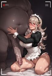 1boy 1boy1girl 1girl1boy 1girls 2025 2025s 2d 2d_(artwork) after_sex after_vaginal ai_generated big_penis black_hairband corrin_(fire_emblem) corrin_(fire_emblem)_(female) ejaculation faceless_male female female fire_emblem fire_emblem_fates grey_hair hair_between_eyes hairband heterosexual human human_female human_male human_only intelligent_systems light-skinned_female light_skin long_hair long_penis maid maid_apron maid_headdress maid_outfit maid_uniform male nai_diffusion nintendo penis pussy red_eyes silver_hair stable_diffusion straight ugly_bastard ugly_man video_game_character