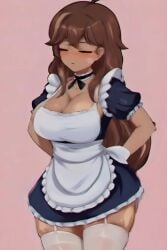 1girls ai_generated ass back_view big_breasts blush breasts brown_hair christmas corela indoors inside long_hair looking_at_viewer maid maid_uniform nude_female socks solo_female spanish_text tagme text thighs tortieza twitter video virtual_youtuber vtuber youtube youtuber