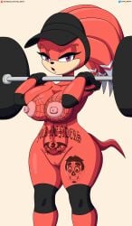 abs anthro archie_andrews archie_comics athletic_female barbell big_areola big_breasts big_nipples breast_tattoo choker fingerless_gloves furry large_areolae mma naked pink_eyes plump_labia shade_the_echidna sonic_(series) sonic_chronicles:_the_dark_brotherhood sonic_the_hedgehog_(series) spider_web sugar_skull tattoo tattoo_on_belly tattoo_on_breast tattoo_on_legs tattoos thick_thighs tkb_nsfw venus_body visor_cap voluptuous voluptuous_female vulva weightlifting womb_tattoo working_out workout workout_clothes