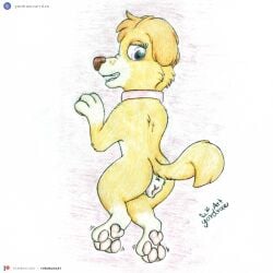 3_toes animal_genitalia animal_pussy anus ass canid canine canine_genitalia canine_pussy canis collar dakimakura domestic_dog feet feral foot_fetish fur genitals hi_res lying mammal nick_jr nickelodeon on_back patreon patreon_logo patreon_username paw_patrol pawpads paws pink_pawpads pink_pussy presenting presenting_genitalia presenting_hindquarters presenting_pussy pussy raised_tail skye_(paw_patrol) smile solo spread_legs spreading tail text toes traditional_media_(artwork) url yellow_body yellow_fur yordraw