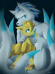 akino-kamihara canine fox mammal ninetales nintendo pokemon pokemon_(species) shiny_ninetales shiny_pokemon shiny_vulpix video_games vulpix