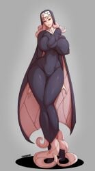 double_(skullgirls) mchoi141 nun_outfit skullgirls tentacles_around_legs tentacles_under_clothes