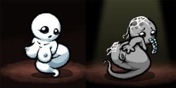 adult basement bending_over big_ass big_breasts black_eyes female female_only grey_body light pleading pussy spider_web spread_pussy tainted_lost_(the_binding_of_isaac) the_binding_of_isaac the_lost_(the_binding_of_isaac) white_body