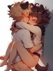 1boy ai_generated cum dog_ears female furry leglock mimi_(typh) teen_girl teenager typh