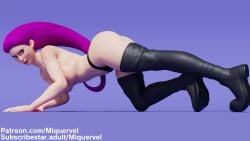 3d big_ass face_down_ass_up jessie_(pokemon) panties pink_hair pokemon