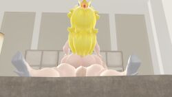 1futa 1girls 3d ass back_view balls female futa_on_female futanari high_heels kabalmystic light-skinned_female light-skinned_futanari light_skin mario_(series) mr_plushgore nintendo princess_peach princess_rosalina