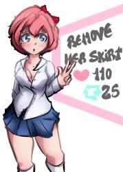 blue_eyes doki_doki_literature_club pink_hair sayori_(doki_doki_literature_club) short_hair