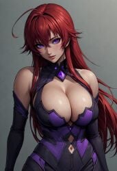 big_breasts breasts breasts cleavage cleavage_cutout female female_focus female_only huge_breasts japanese purple_eyes red_hair