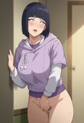 1girls against_wall ai_generated arm_support behind_door big_breasts blunt_bangs bob_cut boruto:_naruto_next_generations bottomless breasts busty cuckquean embarrassed female female_only hallway high_resolution hoodie horny horny_female hyuuga_hinata implied_cheating implied_netorare implied_sex naruto naruto_(series) netorare no_panties ntr offscreen_sex partially_clothed pony_diffusion_xl pubic_hair purple_hair rubbing rubbing_pussy self_upload short_hair shy sweater uncensored voyeur voyeurism watching white_eyes