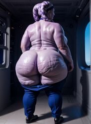 1girls ai_generated alien alien_girl alien_humanoid ass ass_exposed ass_focus back big_ass blue_clothing blue_pants bottom_heavy bottom_heavy_female cellulite chubby chubby_female dressing elderly_female exposed_ass fat fat_ass fat_fetish female female_only flabby_arms from_behind full_body gilf hallway headgear hips huge_ass indoors inside loafers magnumdawn markings_on_head mature mature_female mature_woman milf mooning non-human obese obese_female oc old_woman original_character overweight overweight_female pants_down pony_diffusion_xl purple_body purple_skin rear_view sci-fi side_boob skin_markings sky slacks solo solo_female space spaceship spaceship_interior stable_diffusion standing star_wars tentacle tentacle_hair thick_thighs thighs topless twi'lek wide_hips window windows wrinkled_skin wrinkles