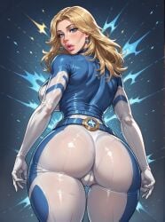 1girls 2025 ass big_ass big_butt bimbo bimbo_body blonde_hair blue_eyes bodysuit cameltoe color colored digital_drawing_(artwork) earrings fantastic_four fat_ass female female_only grabbing_own_ass huge_ass huge_butt invisible_woman invisible_woman_(marvel_rivals) light-skinned_female long_hair looking_back looking_over_shoulder makeup marvel marvel_rivals presenting_hindquarters sfw simple_background smile spandex standing sue_richards sue_storm superhero superhero_costume superheroine twitter xftriber