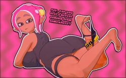 9191k agent_8_(splatoon) barefoot dark-skinned_female english_text octoling octoling_girl splatoon splatoon_(series) tagme