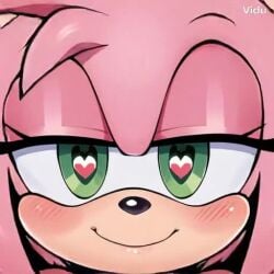 1girls ^_^ ai_generated amy_rose baphamet bare_shoulders blush breasts closed_mouth closing_eyes female girl green_eyes hairband happy heart heart-shaped_pupils hearts_in_eyes hedgehog kissing kissing_viewer looking_at_viewer pink_fur red_dress red_hairband simple_background sleeveless smile solo sonic_(series) sonic_the_hedgehog_(series) tagme upper_body video white_background