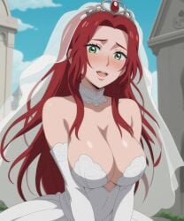 esche_(isekai_shikkaku) isekai_shikkaku red_hair wedding_dress