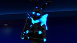 3d animatronic anthro breasts female five_nights_at_freddy's furry lagomorph machine mammal neon nipples pervertguy341 rabbit robot shadow_bonnie solo