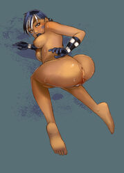 1girls abysmal0 all_fours anus ass bare_shoulders barefoot black_hair blue_hair breasts brown_eyes dark-skinned_female dark_skin dat_ass eva_bell facial_mark feet female female_only gauntlets gloves high_resolution hips large_breasts legs looking_at_viewer looking_back marvel marvel_comics multicolored_hair nipples nude pussy silver_hair simple_background soles solo sweat tempus tempus_(x-men) thighs toes topless two_tone_hair vagina white_hair x-men