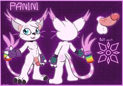 anthro ass balls blue_eyes digimon feline feline felino felipunny fur gatomon male mammal model_sheet nude panini_the_gatomon paws penis solo