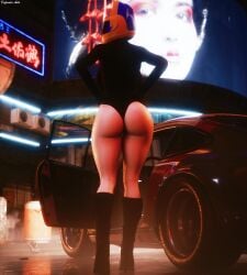 ass ass_focus car cat_ears celty_sturluson defenderarts_(artist) durarara!! kneehighs motorcycle_helmet tagme