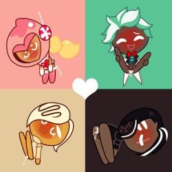 2boys 2girls cookie_run cum dark_choco_cookie lorennsfw mint_choco_cookie pink_choco_cookie white_choco_cookie