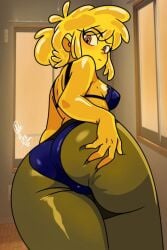 blue_lingerie cartoon_network g-lo_(villainous) jelly lingerie slime_girl villainous yellow_body yellow_hair zarou_blackwood