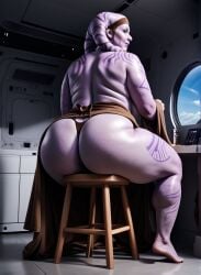 1girls ai_generated alien alien_girl alien_humanoid ass back big_ass bottom_heavy bottom_heavy_female brown_panties brown_robe brown_thong chubby chubby_female clouds elderly_female fat fat_ass fat_fetish female female_only from_behind gilf headgear hips huge_ass indoors inside looking_at_viewer looking_back magnumdawn markings_on_head mature mature_female mature_woman milf non-human obese obese_female oc old_woman original_character overweight overweight_female panties pony_diffusion_xl presenting presenting_ass presenting_hindquarters purple_body purple_skin rear_view robe sci-fi sitting sitting_on_stool skin_markings sky solo solo_female spaceship spaceship_interior stable_diffusion star_wars stool tentacle tentacle_hair thick_thighs thighs thong twi'lek wide_hips window wrinkled_skin wrinkles