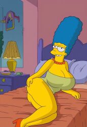 ass big_breasts blue_hair breasts bubble_butt female hair large_breasts marge_simpson the_simpsons